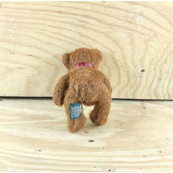 RUSS PLUSH Cameron Mohair Brown Teddy Bear 5.5" Mini Vintage Stuffed Animal - Picture 3 of 5